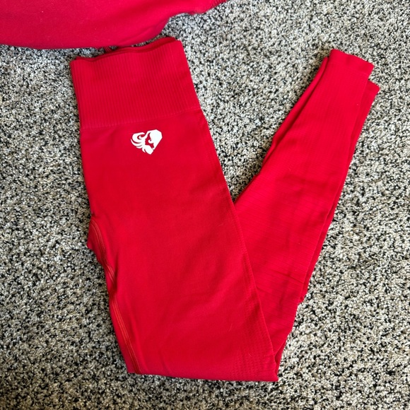 Women’s Best Power Seamless Leggings Small Red - Picture 2 of 4